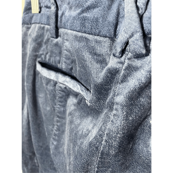 Anthropologie The Essential Slim Velvet Blue Cropped Pants SZ 4 - Picture 10 of 11